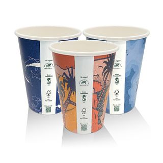 Cup Aqueous Coated Single Wall Cup Art Series 90mm 12oz 360ml