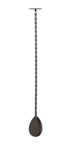 Zanzi Tail Disk Bar Spoon with Muddler Gunmetal  300x29x25mm