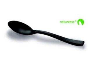 Black Mini Spoon Naturesse  CPLA Reusable  10cm CT1000