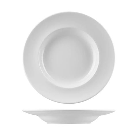 Rak Classic  Gourmet Deep Round Plate  Wide Rim White 300mmD