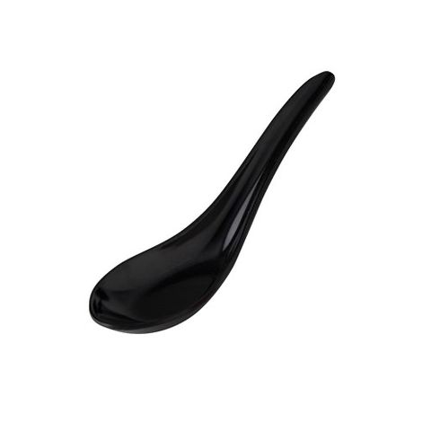Melamine Chinese Spoon Black 150mm Ryner