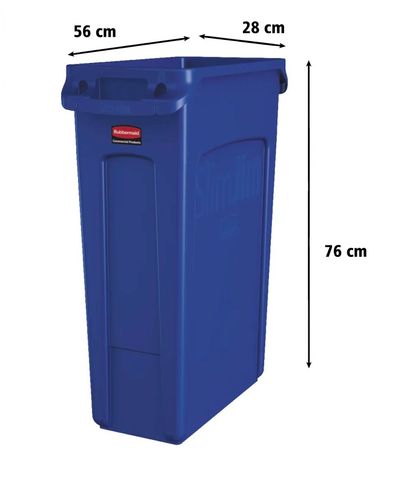 Rubbermaid Slim Jim Recycle Bin Blue 87L