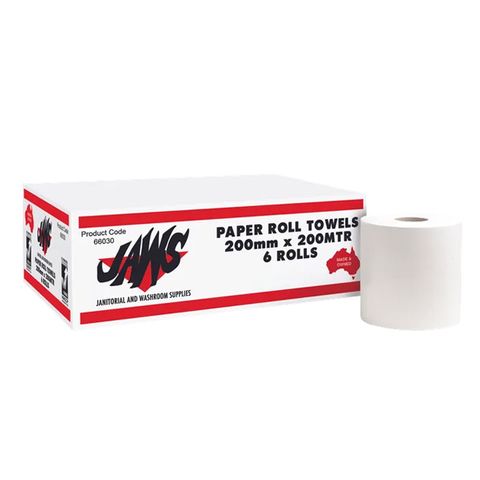 Jaws Autocut Towel 200M / 6 White Small Core