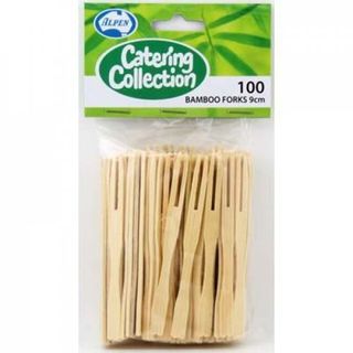 Cocktail Forks Bamboo Pkt 100