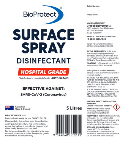 Bioprotect Sanitiser And Surface Protection 5L