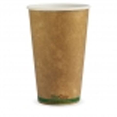 Biocups Single Wall Kraft Green Stripe 16Oz / 1000