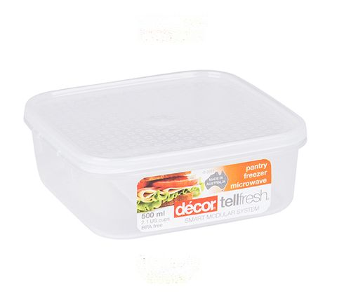 Decor Tellfresh Square 500Ml Container / Each