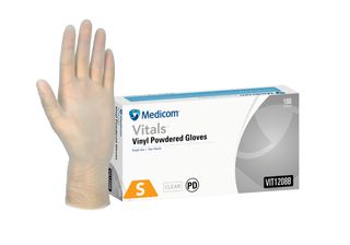 Vinyl Clear Powdered Gloves Small - Box 100