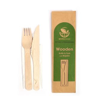 Wooden Disposable Cutlery 3Pce Set /400
