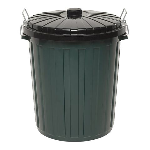 Edco 55Lt Plastic Garbage Bin Green W/Lid Each