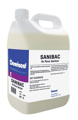 Dominant Sanibac Food Sanitiser 5lt