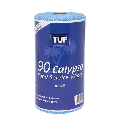 Wipes Tuf Roll Blue 90 Sht Anti-Bac Perf 500X300Mm