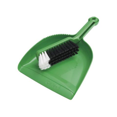 Oates Dustpan & Bannister Brush Set Green