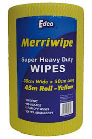 Merriwipe Roll 45M Yellow 30 X 50 Cm