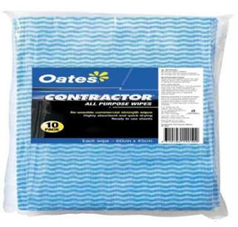 Oates Contractor Wipes 60 X 45Cm / 10Pk