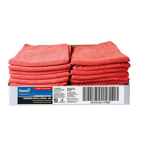 Oates Microfibre Cloth Red 40X40Cm / Each