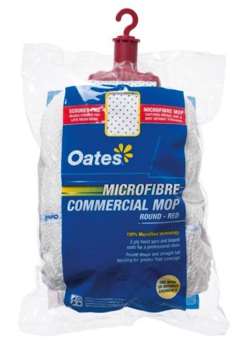 Oates Microfibre Round Mop Head - Red