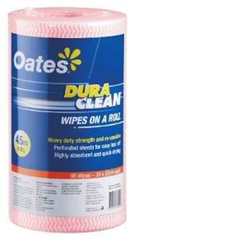 Oates Duraclean Wipes 45M Red / Roll