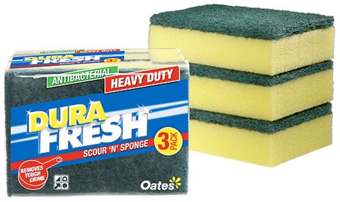 Oates Durafresh Antibac Scourer N Sponge / 3Pk