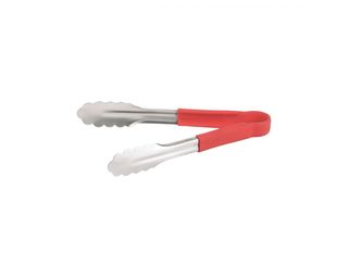 Tongs S/Steel Colour Coded Hdl 23Cm Red