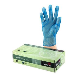 Vinyl Blue Powdered Gloves Medium - Box 100