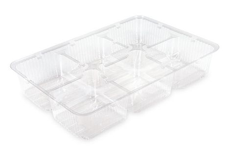 6 Pack Lamington Tray Plastic Ctn600