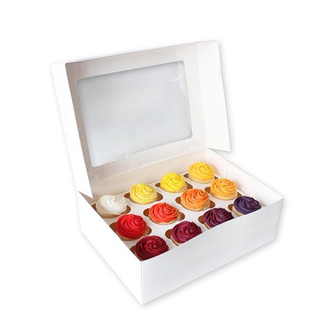 Cupcake Box 12 Cavity + Insert White 330X250X100Mm