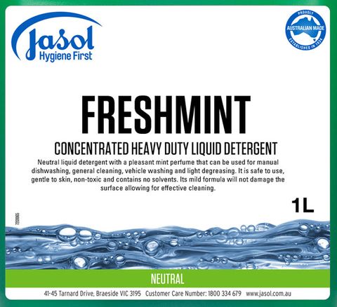 Jasol Freshmint Heavy Duty Liquid Detergent 1Lt / 6 Ctn