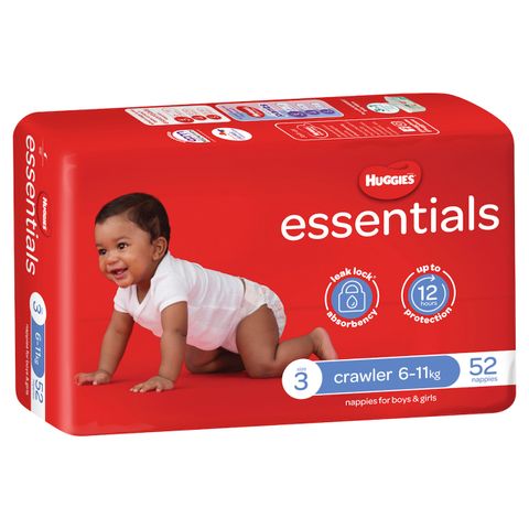 Huggies Essential Nappy Crawler 6-11Kg Size 3/ 208