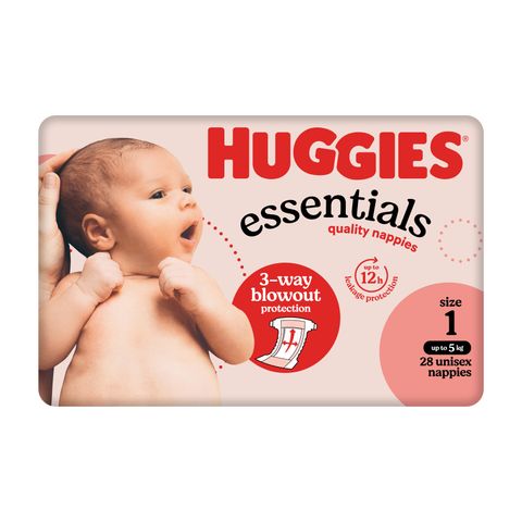 Huggies Essential Nappies Newborn Up To 5Kg / 112