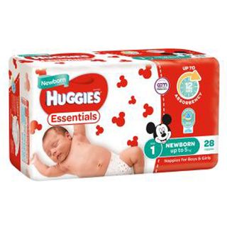 Huggies Essential Nappies Newborn Up To 5Kg / 112
