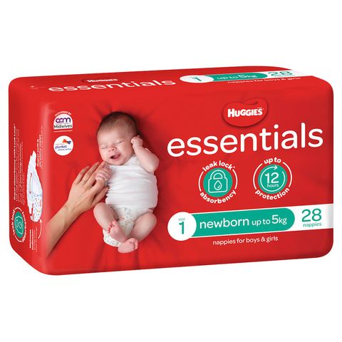 Huggies Essential Nappies Newborn Up To 5Kg / 112