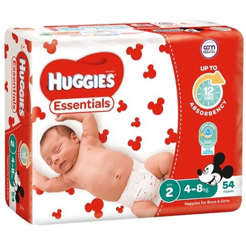 Huggies Nappies Essential Infant 4-8Kg Size 2 /216