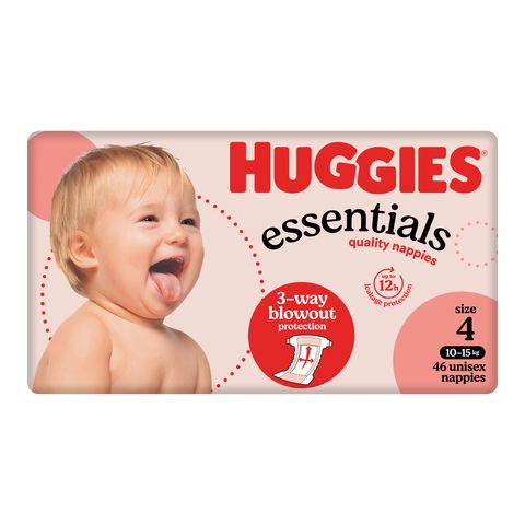 Huggies Essential Nappies Toddler 10-15K Siz 4/184