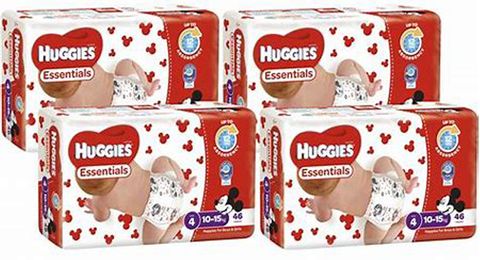Huggies Essential Nappies Toddler 10-15K Siz 4/184