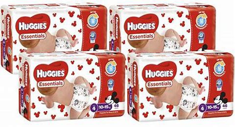 Huggies Essential Nappies Toddler 10-15K Siz 4/184