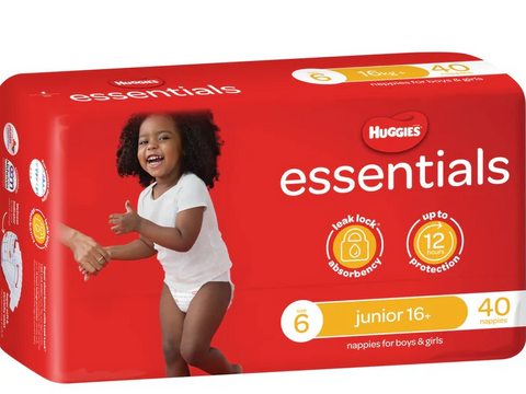 Huggies Essential Nappies Junior 16Kg +Size 6 / 160