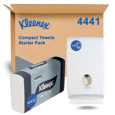 Kleenex Compact Towel Starter Pack 15Pk + 1 Disp