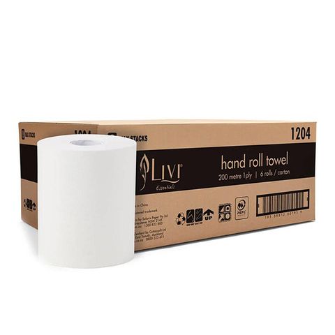 Livi Essentials Auto-Cut Hand Roll Towel 1Ply 200M