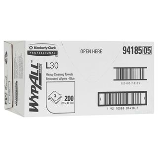 Wypall L30 Embossed Wiper Blue 42Cmx39Cm / 200