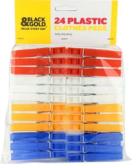 Plastic Clothes Peg H/Duty / 24 Pk