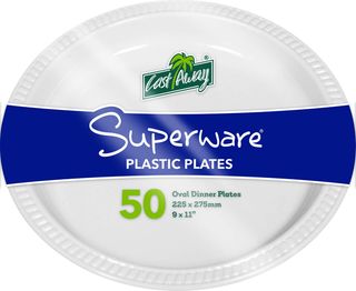 Plate Oval Plastic White 11" 215 Mm /500