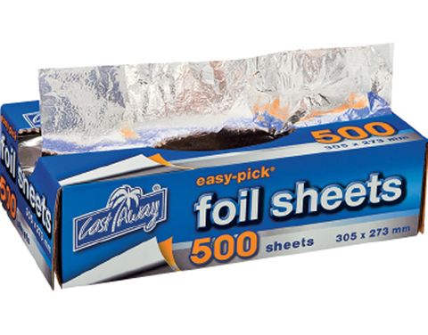 Castaway Easy Pick Heavy Duty Cut Aluminium Foil Sheets Large 305 X 273mm