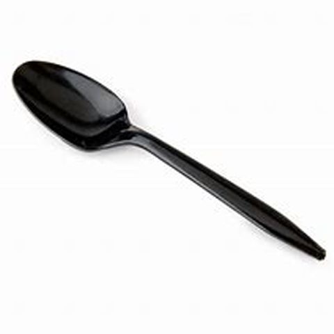 Cutlery Plastic D/Spoon Blk Ctn