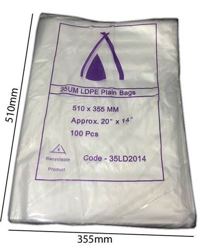 Polybag Plain 510X355X35Um / Pack 100