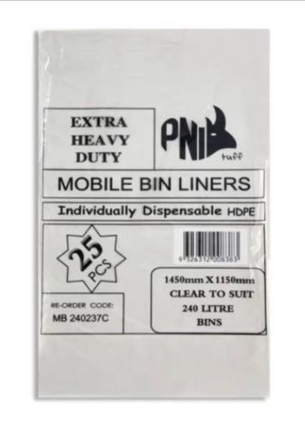 Garbage Bag Extra HD Clear 240L/ 100