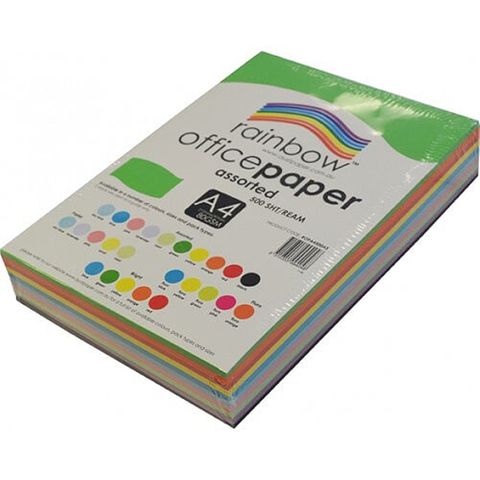 Office Paper A4 Rainbow Bright Assorted / 500