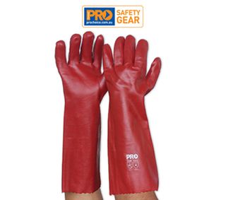 Red Dipped Glove 45 Cm Pvc / Pair