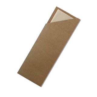 Kraft Cutlery Pouch With Bamboo Napkin /1000