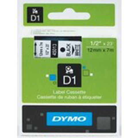 Dymo D1 Label Printer Tape 12Mmx7 Black On White